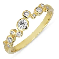 Hvid zirkon ring i forgyldt sølv - Bubbly Sparkle
