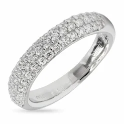 Hvid zirkon ring i rhodineret sølv
