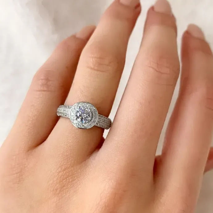Hvid zirkon ring i sølv