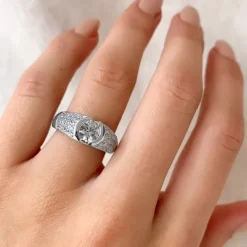 Hvid zirkon ring i sølv