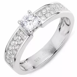 Hvid zirkon ring i sølv