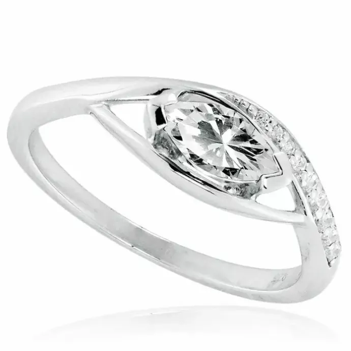 Hvid zirkon ring i sølv