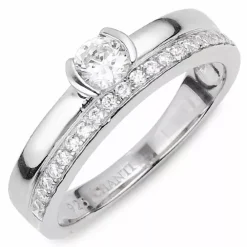 Hvid zirkon ring i sølv
