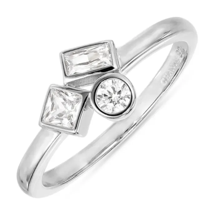 Hvid zirkon ring i sølv