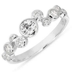 Hvid zirkon ring i sølv - Bubbly Sparkle
