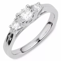 Hvid zirkon sølv ring i sølv