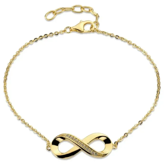 Infinity armbånd i forgyldt sølv