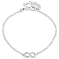 Infinity armbånd i sølv med vedhæng i sølv