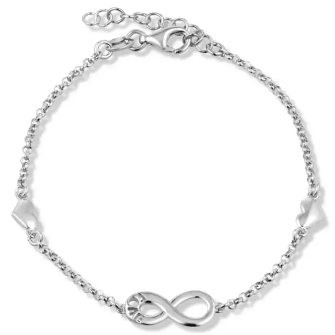 Infinity hjerte armbånd i sølv med vedhæng i sølv