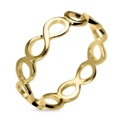 Infinity ring i forgyldt sølv
