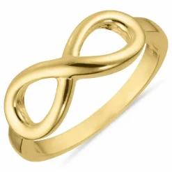 Infinity ring i forgyldt sølv