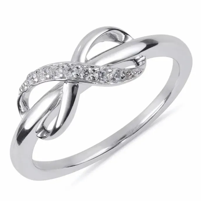 Infinity ring i rhodineret sølv