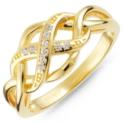 Infinity zirkon ring i forgyldt sølv