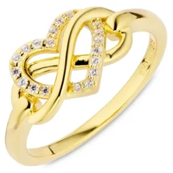 Infinity zirkon ring i forgyldt sølv