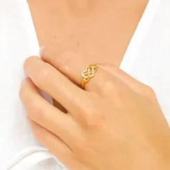 Infinity zirkon ring i forgyldt sølv