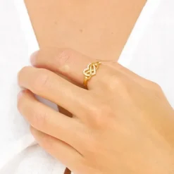 Infinity zirkon ring i forgyldt sølv