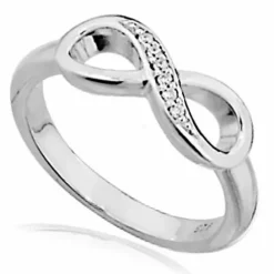 Infinity zirkon ring i sølv