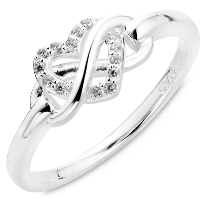 Infinity zirkon ring i sølv