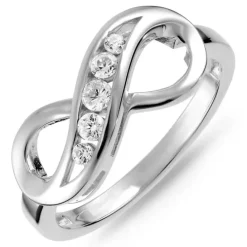 Infinity zirkon ring i sølv