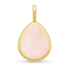 Julie Sandlau Paloma vedhæng i forgyldt sølv rosa krystal