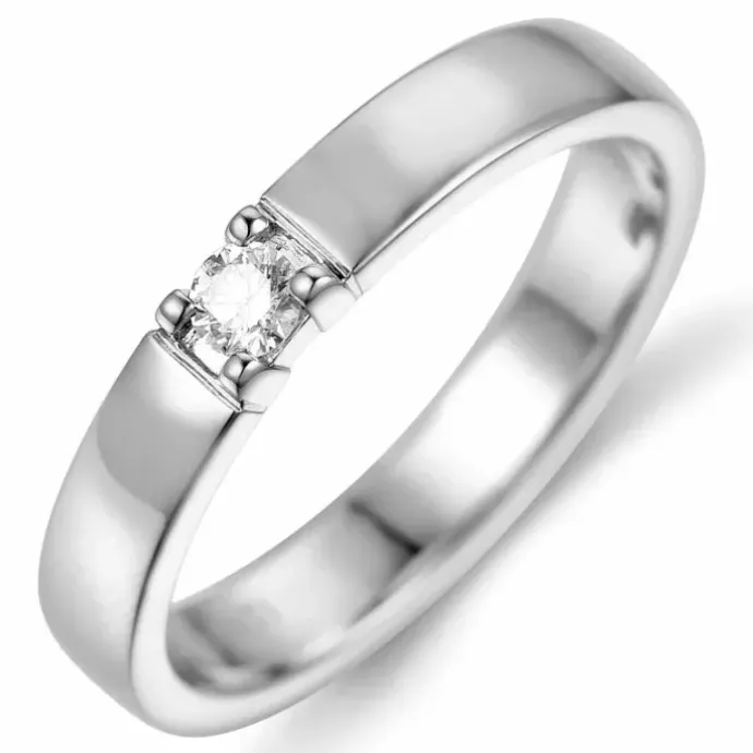Kampagne - alliancering i 14 karat hvidguld 1 x 0,07 ct