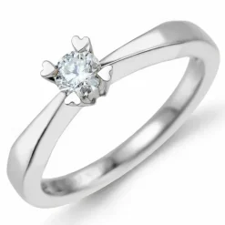 Kampagne - diamant ring i 14 karat hvidguld 0,20 ct