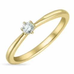 Kampagne - diamant ring i 14 karat guld 0,10 ct