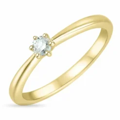 Kampagne - diamant ring i 14 karat guld 0,12 ct