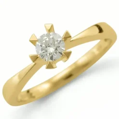 Kampagne - diamant solitairering i 14 karat guld 0,30 ct