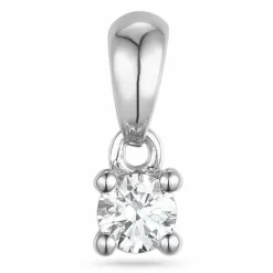 Kampagne - diamant vedhæng i 14 karat hvidguld 0,10 ct