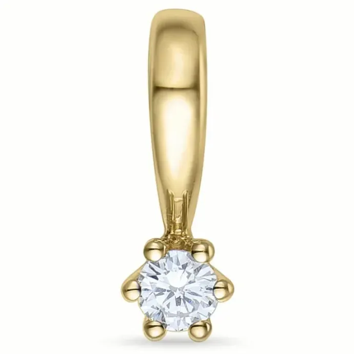 Kampagne - diamant vedhæng i 14 karat guld 0,05 ct