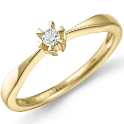 Kampagne - solitairering i 14 karat guld 0,05 ct