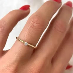 Kampagne - solitairering i 14 karat guld 0,05 ct