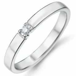 Kollektionsprøve alliancering i 14 karat hvidguld 1 x 0,03 ct