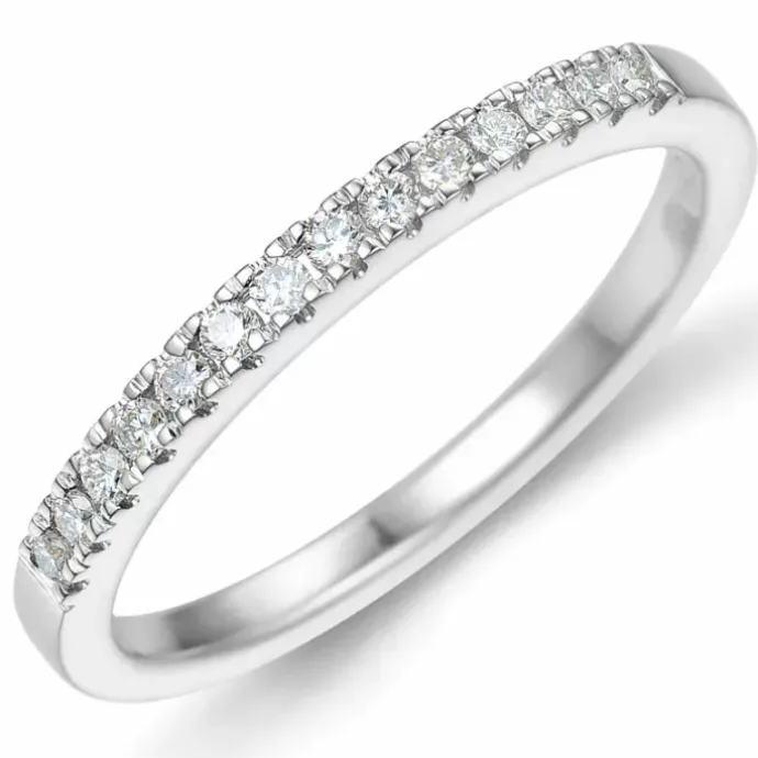 Kollektionsprøve diamant alliancering i 14 karat hvidguld 0,15 ct