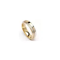 Kollektionsprøve diamant Vielsesring i 14 karat guld og hvidguld