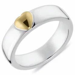 Kollektionsprøve hjerte ring i sølv med 8 karat guld