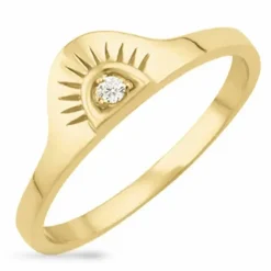 Kollektionsprøve sol zirkon ring i forgyldt sølv