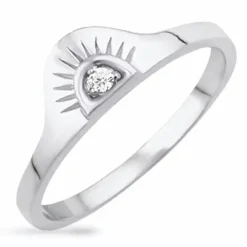 Kollektionsprøve sol zirkon ring i sølv