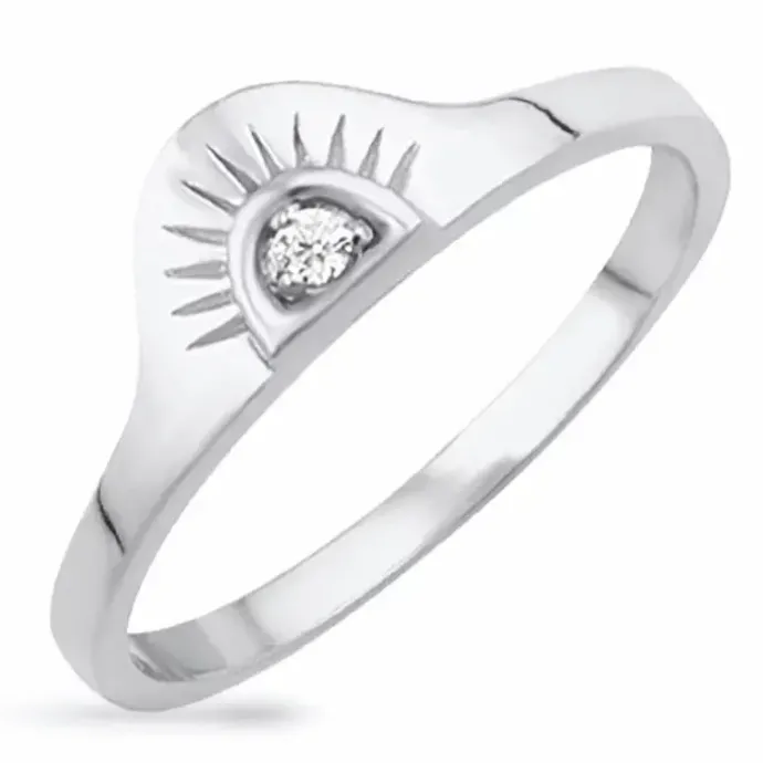 Kollektionsprøve sol zirkon ring i sølv
