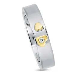 Kollektionsprøve zirkon ring i sølv og alm. guld