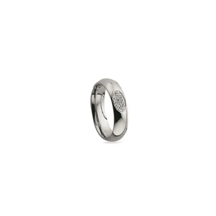 Kollektionsprøve zirkon ring i rhodineret sølv