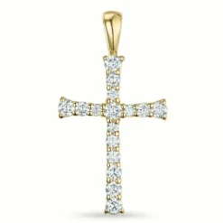 Kors diamant vedhæng i 14 karat guld 0,297 ct
