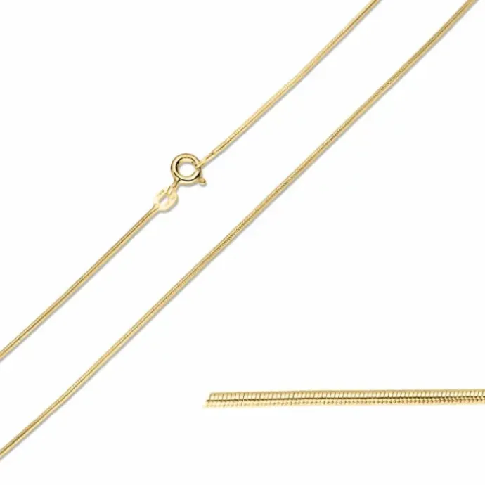Kort BNH slangekæde i 8 karat guld 38 cm x 0,9 mm