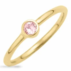 Krystal ring i forgyldt sølv
