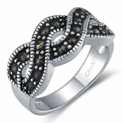 Krystal ring i sølv