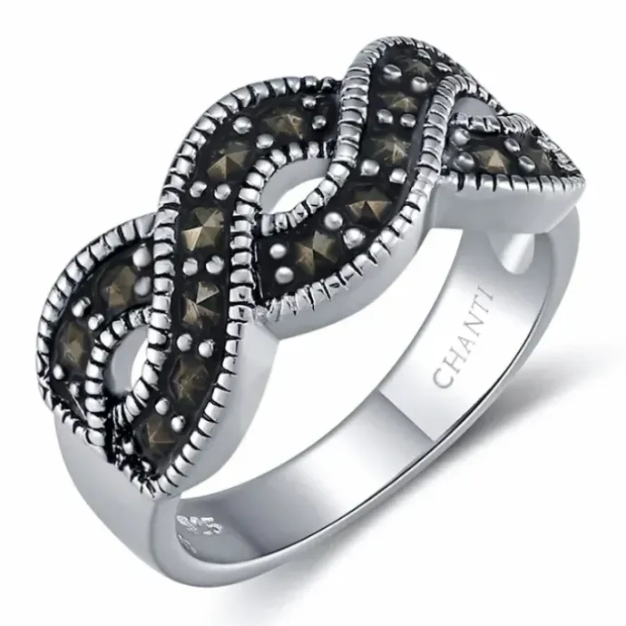 Krystal ring i sølv