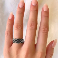 Krystal ring i sølv