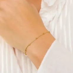 Kugle armbånd i forgyldt sølv