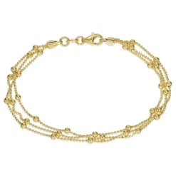 Kugle armbånd i forgyldt sølv x 2,6 mm